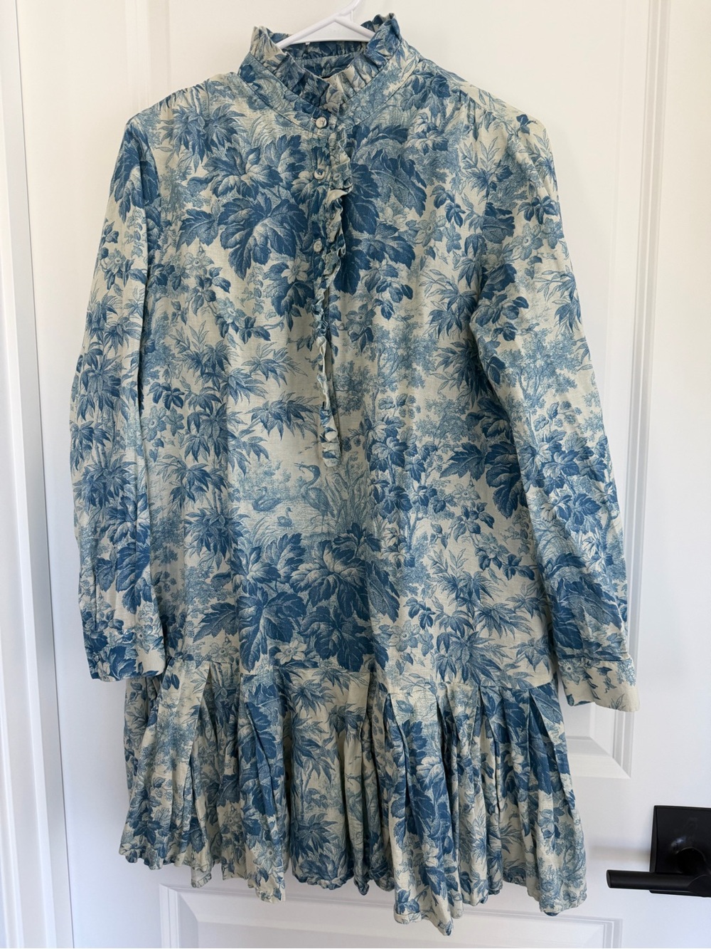 Tuckernuck Misty Blue Toile Tate Mini Dress - Size M
